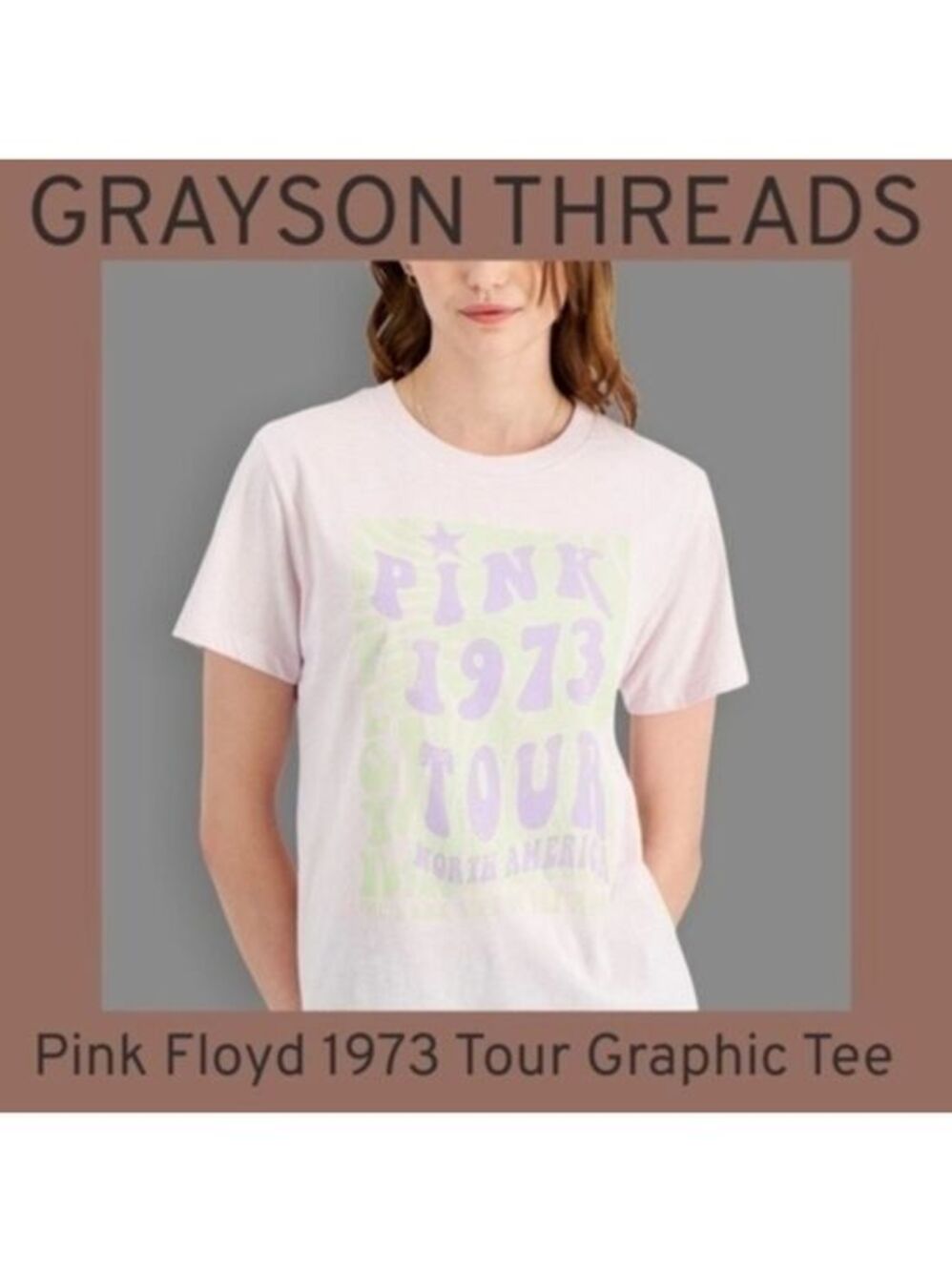 GRAYSON Threads Black Juniors' Pink Floyd Tour Graphic T-shirt